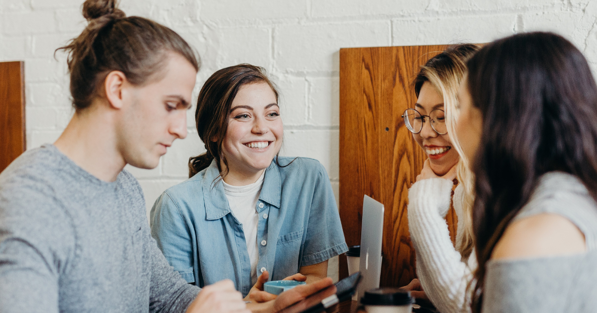 gen z employees working together