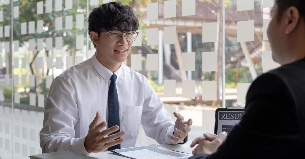 man interviewing for a job